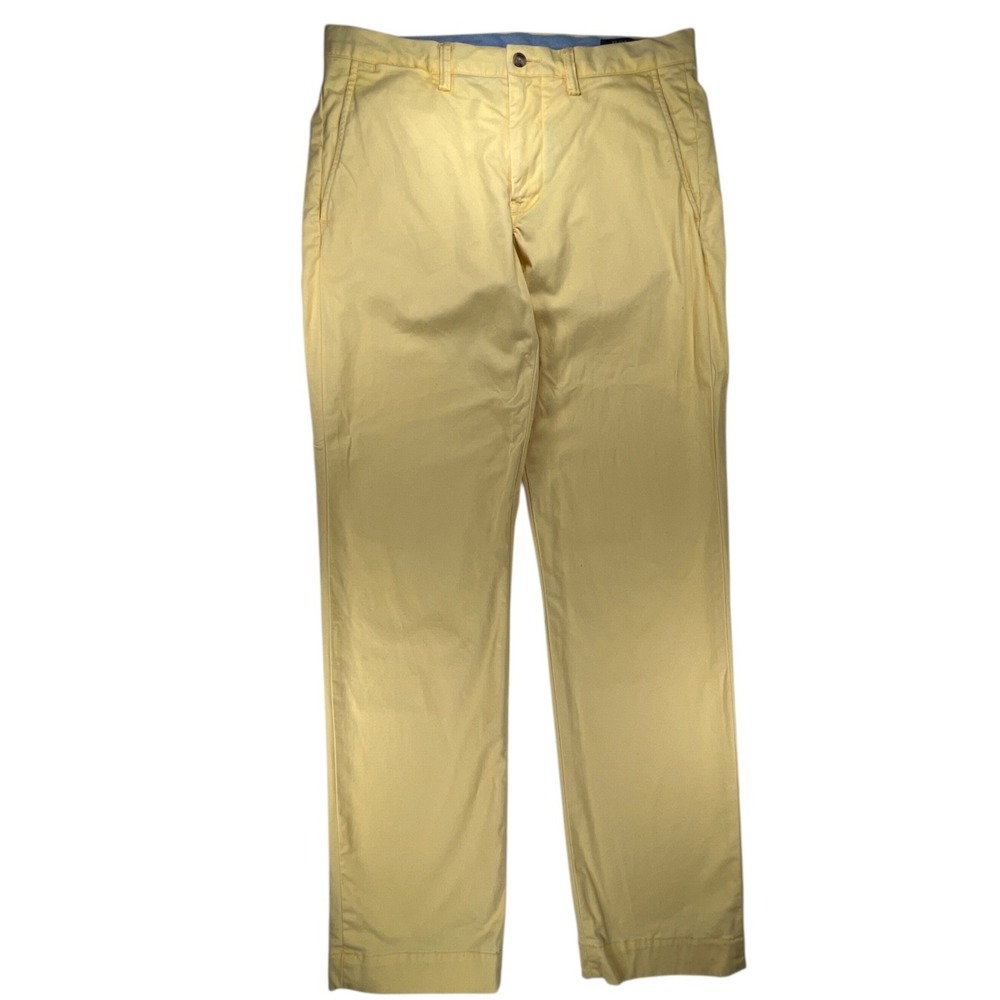 Polo Ralph Lauren Pants 32x32 Yellow Chino Mens Stretch Straight Preppy Classic